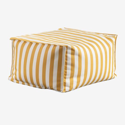 Pouf rectangulaire 75x65 cm en tissu Sandel Jaune Curry