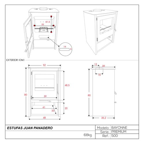 POÊLE A BOIS BAYONNE SERIE PREMIUM