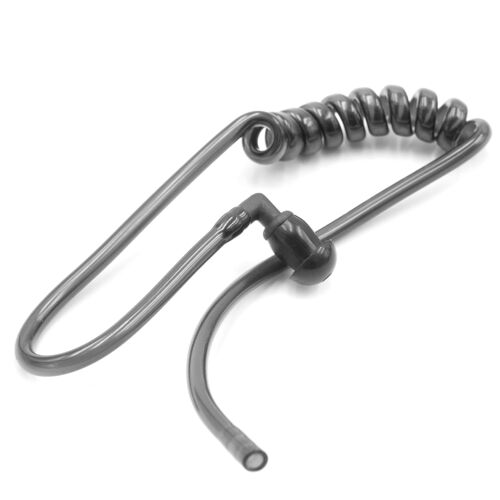 vhbw Tube acoustique de sécurité oreillette 2 bouchons d'oreille, noir / transparent pour casque audio, appareils radio