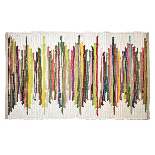 Tapis Bohème En Coton Multicolore 80 X 50 Cm