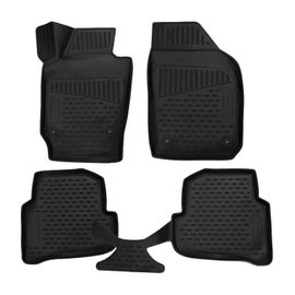 Tapis De Sol En Caoutchouc 3d Exclusive Compatible Avec Skoda Fabia 2015-2021 4pcs, Système De Fixation, Toutes Saisons