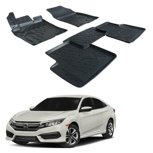 Tapis De Sol 3d - Scoutt - Honda Civic 2016-2021 - Caoutchouc Premium - Résistant À L'eau - Sur Mesure