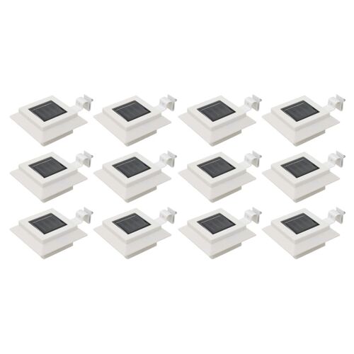 Vidaxl Lampes Solaires À Led Carrées D'extérieur 12 Pcs 12 Cm Blanc