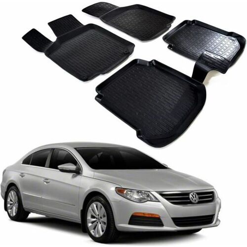 Tapis De Sol 3d - Scoutt - Volkswagen Passat Cc - Caoutchouc Premium - Noir - Sur Mesure