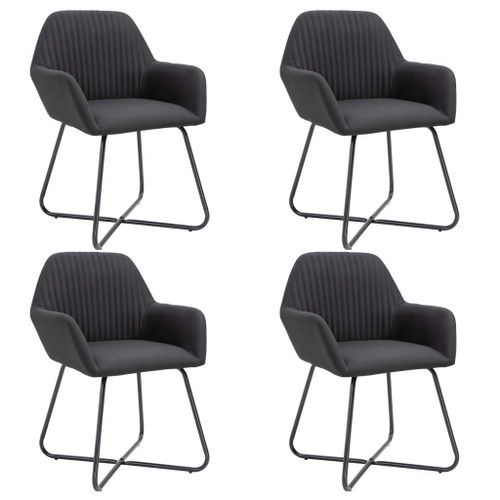 Chaises De Salle À Manger 4 Pcs Noir Tissu