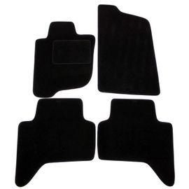 Tapis De Sol Noir Velours Sur Mesure Pour Mitsubishi L200 Depuis 2006, 4pcs, Ajustement Précis, Renforcée Dans La Zone De La Pédale