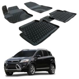 Tapis De Sol - Scoutt - Ford Kuga 1 - Caoutchouc Premium - Sur Mesure - Noir
