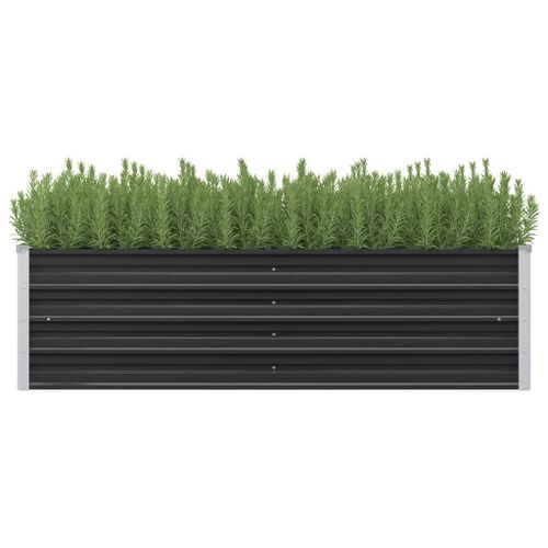 Jardinière Élevée Pour Jardin Avec Fond Ouvert Acier Galvanisé 160x40x45 Cm Anthracite