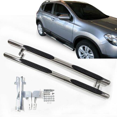 J&j Automotive | Tubes Marche-Pieds Latéraux Marche Pieds Compatible Avec Nissan Qashqai 2007-2013, 2 Pcs, Fixation