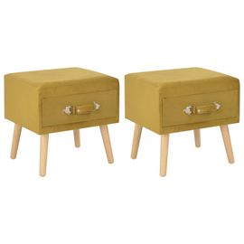 Tables De Chevet 2 Pcs Moutarde 40x35x40 Cm Velours