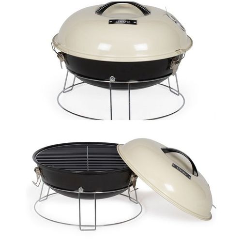 Barbecue à charbon PORTABLE 34cm Grille de cuisson chromée Type WEBER Revêtement en acier émaillé