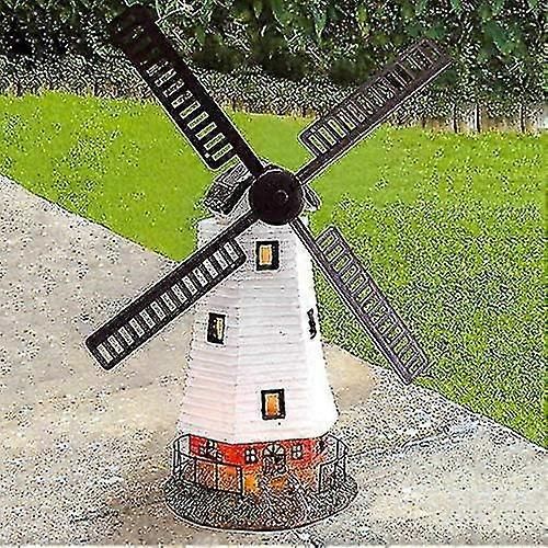 Moulin à vent d'ornement de jardin EVAGO, moulin à vent automatique à énergie solaire étanche avec lumière LED pour ornement de jardin