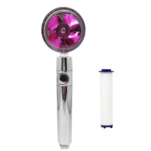 Pomme de douche portative turbocompressée, pommes de douche à hélice, économie d'eau haute pression-Violet