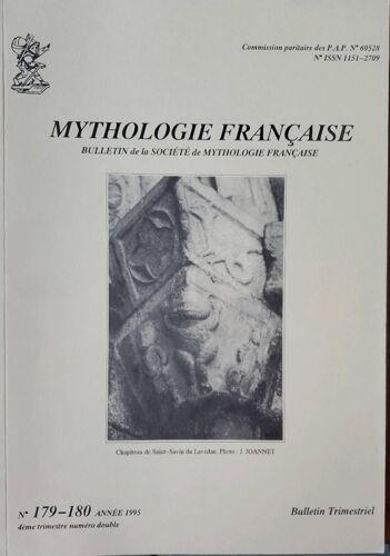 Mythologie Française - Bulletin De La Société De Mythologie Française N°179-180 4ème Trimestre 1995