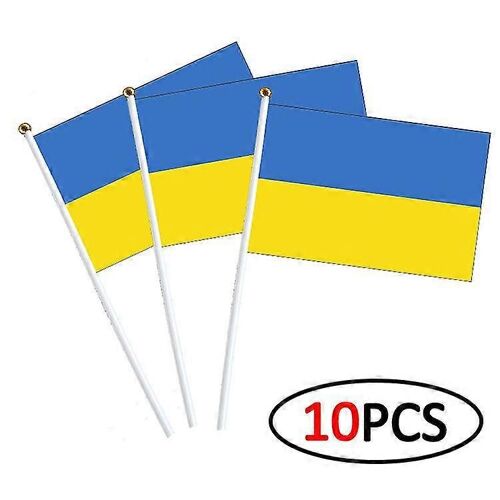 10 pièces drapeau ukrainien portatif-Mini drapeau ukrainien, drapeau de bureau ukrainien, drapeau ukrainien