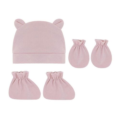 Mitaines Chaussettes Bonnet De Nuit Bonnet Chaud Casquette Pour Nourrissons Nouveau-Né Toddler Garçon Fille-Enfants-Rose-Unisexe