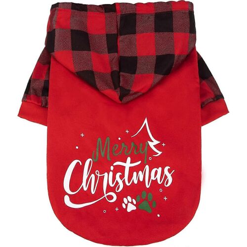 Noël Chien Sweat À Capuche Vêtements Pour Animaux De Compagnie Pulls Avec Chapeau Manteau D'hiver À Capuche