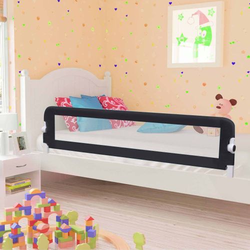 Vidaxl Barrière De Sécurité De Lit D'enfant Gris 180x42 Cm Polyester