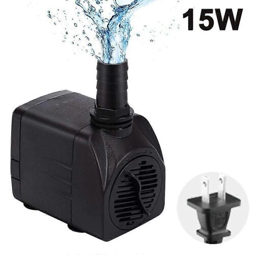 Pompe submersible, pompe à eau ultra silencieuse avec pompe de fontaine avec cordon d'alimentation de 5 pieds, 3 bus pour aquarium, aquarium, statuaire, hydroponie-adulte-prise américaine 15 W-unisexe