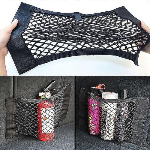 Voiture Arrière Coffre Organisateur Net Mesh Siège Élastique Ficelle Autocollant Magique Gamme Universelle Sac Poche Auto Accessoires-40 x 25 cm