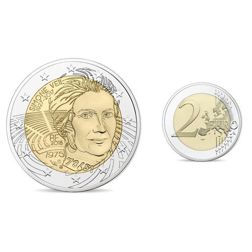 Lot 2 Pièces 2 Euros Simone Veil
