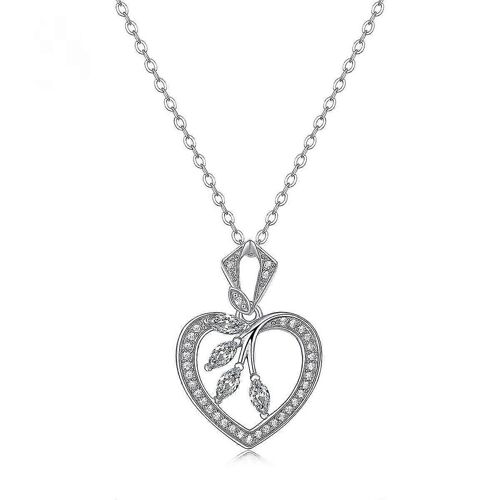 Collier En Argent Sterling 925 Pour Femmes, Collier D Moissanite Incolore Rond Brillant Coupe Solitaire Pendentif Collier, Bijoux Cadeau D'anniversaire Pour Femme