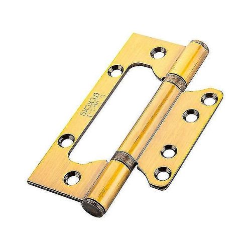 Charnières de porte en acier inoxydable 2 pièces, pour armoire de chambre à coucher, armoire de cuisine, porte intérieure, charnières de porte, charnières à roulement à billes pour portes de maison (jaune Br