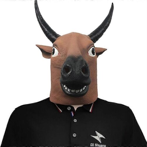 Masque De Vache Deluxe Latex Tête D'animal De Ferme Adulte Halloween Costume Masques De Carnaval-Jaune-Adulte-Unisexe
