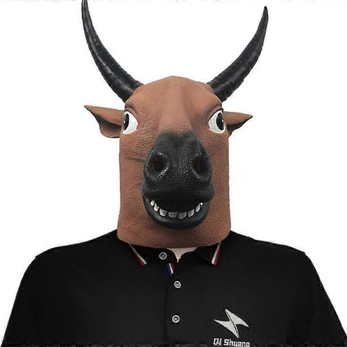 Masque De Vache Deluxe Latex Tête D'animal De Ferme Adulte Halloween Costume Masques De Carnaval-Jaune-Adulte-Unisexe