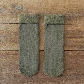 Nouvelles Femmes Hiver Chaud Épaissir Chaussettes Thermiques Doux Décontracté Couleur Unie Chaussette Laine Cachemire Maison Bottes De Neige Chaussette De Sol 3 Paires-Adulte-S16-3 Paires-Femelle