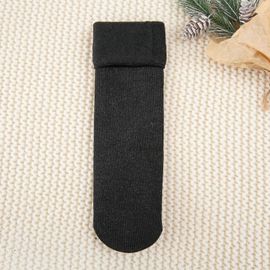 Nouvelles Femmes Hiver Chaud Épaissir Chaussettes Thermiques Doux Décontracté Couleur Unie Chaussette Laine Cachemire Maison Bottes De Neige Chaussette De Sol 3 Paires-Adulte-S2-3 Paire-Femelle