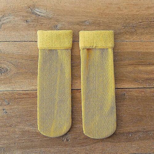 Nouvelles Femmes Hiver Chaud Épaissir Chaussettes Thermiques Doux Décontracté Couleur Unie Chaussette Laine Cachemire Maison Bottes De Neige Chaussette De Sol 3 Paires-Adulte-S20-3 Paire1-Femelle