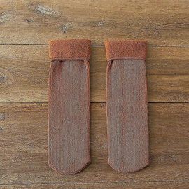 Nouvelles Femmes Hiver Chaud Épaissir Chaussettes Thermiques Doux Décontracté Couleur Unie Chaussette Laine Cachemire Maison Bottes De Neige Chaussette De Sol 3 Paires-Adulte-S18-3 Paires-Femelle