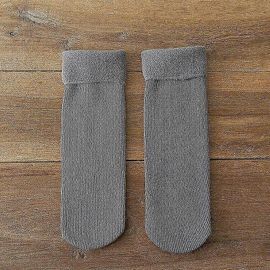 Nouvelles Femmes Hiver Chaud Épaissir Chaussettes Thermiques Doux Décontracté Couleur Unie Chaussette Laine Cachemire Maison Bottes De Neige Chaussette De Sol 3 Paires-Adulte-S13-3 Paires-Femelle