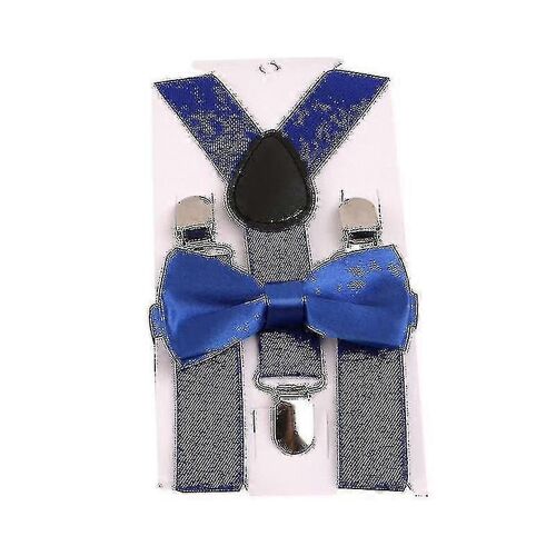 Bretelles Réglables Pour Enfants Avec Noeud Papillon-Enfants-Bleu Royal-Unisexe