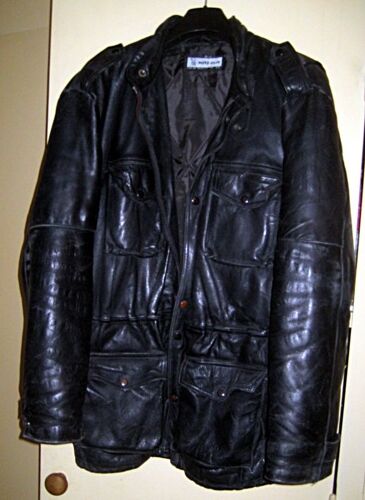 Blouson Épais Marque Moto Cuir. Véritable Cuir De Vachette. Xxl.