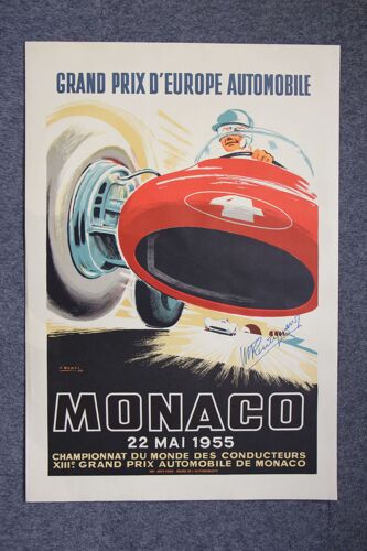 Affiche Grand Prix D'europe Automobile Monaco 1955