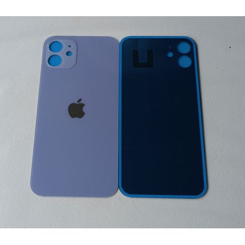 Vitre Arrière Iphone 12 Violet Avec Logo Et Adhésif Double Face