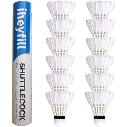 Volants De Badminton,12 Paquets Plume D'oie Badminton Volants ,Balles De Badminton Shuttlecock Pour Intérieur,Extérieur,Sport,Entraînement,Exercice,Jeux
