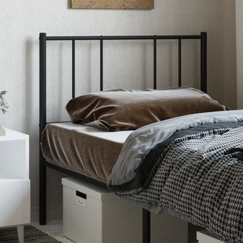 vidaXL Tête de lit métal noir 90 cm