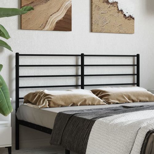 Vidaxl Tête De Lit Métal Noir 140 Cm