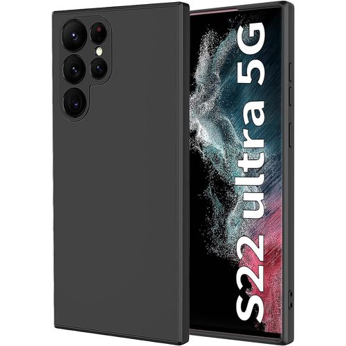 Protection Camera Coque pour Samsung Galaxy S22 Ultra 5G, Coque Samsung S22 Ultra Silicone, Housse de Protection Antichoc, Mince, Douce - Noir
