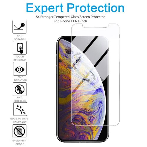 iPhone 11 Film de Protection Effacer l'Ecran HD Film de Protection en Verre Trempé pour 6.1 Pouces iPhone 11 3pcs