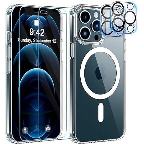 Coque Magsafe iPhone 12 Pro 6.1 pouces 2 verres trempés 1 protection camera GHL Tech