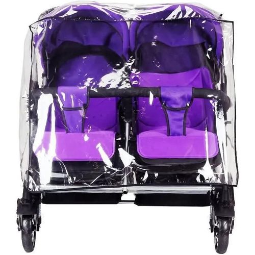 - - Habillage Pluie Universelle Pour Poussette Double Housse De Pluie Poussette Jumeaux En Eva Imperméable Landeau Habillagepluie [49]