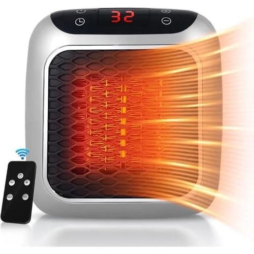 Chauffage Électrique Portable, Radiateur Soufflant En Céramique De 800W, Chauffage D\'Appoint Électrique Avec Télécommande