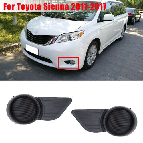 Couvercle De Trou De Lampe Antibrouillard Pour Toyota Sienna 2011 ¿ 2017 To1038169 5212808020, Noir Mat Avec Couvercle De Lampe Antibrouillard De Remplacement