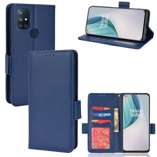 Étui Pour Oneplus Nord N10 5g Magnétique Boucle Latérale Cuir Pu Titulaire De Fentes Pour Cartes Portefeuille - Bleu