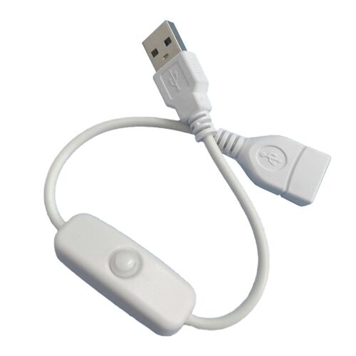 Câble D'extension Usb 11 ''avec Interrupteur On Off, Ligne D'alimentation 2a Pour Lampe De Table, Bande Led Pour Ventilateur