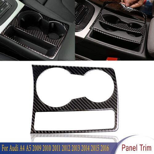 Porte-Gobelet En Fiber De Carbone Pour Intérieur De Voiture, 1 Pièce, Autocollant Décoratif, Couverture, Autocollant Pour Cadre Intérieur, Pour Audi A4 A5 B8 2008 ¿ 2016